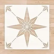 2pcs Reusable Tile Stencils 12 x 12 Inch Template for Painting Floor Cement Wall Furniture Wood DIY Home Décor Art Craft