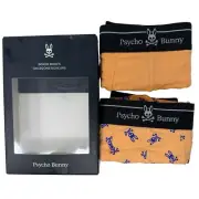 Psycho Bunny Size XL 2 Pack Stretch Cotton Modal Boxer Briefs Underwear Orange