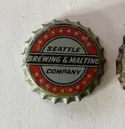bottle cap crown SEATTLE brewing malting IRTP Ale beer cone flat cork top tin