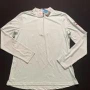 Women's Levelwear Mint Quarter Zip Long Sleeve Pullover Size XS W/defect In Pic!