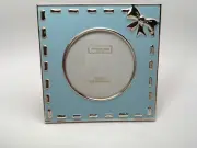 ADDISON ROSS POWDER BLUE ENAMEL SILVER PLATED RIBBON PICTURE FRAME - NEW w TAG!