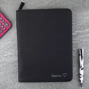Inscribed Heart Black Personalised Compendium