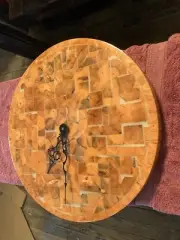 HANDMADE WOODEN WALL CLOCK BY MICHAEL SULLIVAN EVERGREEN COLORADO