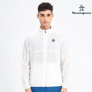 【Munsingwear】企鵝牌 男款白色立領側剪接輕薄防曬外套 MGRL6603