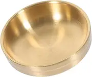 Ciieeo Golden Dipping Saucer Round Sauce Plate Metal Dish for Condiments Sushi