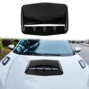 Black Car Scoop Bonnet Hood Decorative Air Flow Vent Intake Trim Cover Sticker