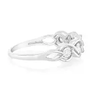 Luminesce Lab Grown 5 Diamonds Ring in Sterling Silver, M