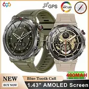 696 MK68 Smart Watch 1.43 inch Smartwatch Fitness Running Watch Bluetooth Pedometer Call Reminder Sleep Tracker Compatible with Android iOS Men Hands-Free Call
