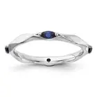 Sterling Silver Stackable Rhodium-plated Lab Created Sapphire Ring Size 10