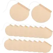 [KOMBIUDA] 100pcs Filter Bag Tea Bags for Loose Leaf Drawstring Empty Tea Bags Loose Leaf Tea Infusers Empty Tea Bags for Loose Tea Round Loose Leaf Bags Loose Tea Bags Beige Paper