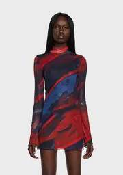 [Edikted] Sparks Fly Mesh Mini Dress