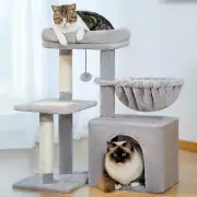 28"Small Cat Tree Tower Cat Condo with Perch Cat Scratching Post for Indoor Cats
