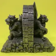 Summit Collection THINKER GARGOYLES Resin Bookend Set Pair Dark Gray Metallic