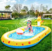 Inflatable Sprinkler Pool for Kids 3 in 1 Baby Pool Outdoor Splash Pad