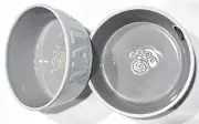 2 Back To Basics Dog Food Dish White Gray Petrageous Designs Handcrafted