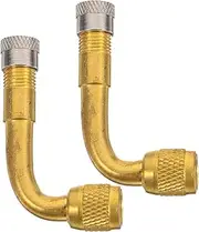 2pcs Brass Tire Adapter Tire Valve Stem Extenders Valve Stem Extension Tire Valve Adapter Tire Inflator Extension Hose Tire Extension Cord Valve Extender Copper Golden