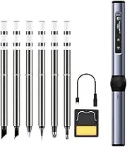 Electric Soldering Iron Kit, 13.5W-96W Soldering Tool, Mini Solder Iron Kit, Digital Display Temperature Adjustable Fast Heating Desoldering Pump for Repairing, DIY or Lab