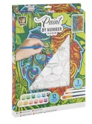 Grafix - Paint By Number Lion Canvas - 30x40cm +12 paints