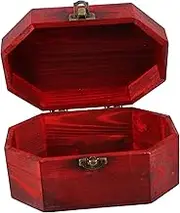 KAILIKETIY Vintage Wooden Stationery Storage Box Retro Wooden Desktop Organizer Flip Lid for Home Office