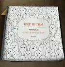 Halloween Trick or Treat Ghost Queen Bed Sheet Set NEW Black White Bedding