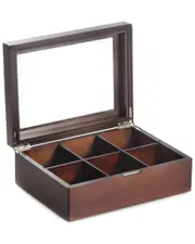 Bey-Berk Mahogany Tea Box NoSize Brown