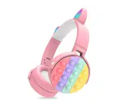 E14 Pink Headset Bluetooth Headset Cat Ear Wireless LED Light Earphone Comfortable Ear Cups for Phone IPad PC Laptop