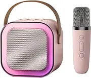 zolyet Karaoke with Wirel Microphone Portable for Adults & BT Karaoke Speaker Lights Speaker Expandable 64G TF Card Type-C Headphone Auxin ing for Par Pink A-Karaoke Machine & 1xWireless Microphone