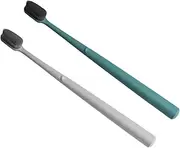 Hoement Nylon Silk Toothbrush Soft Bristles Adult Toothbrushes Portable 2pcs Set Random