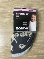 Bonds Stretchies Bibs 2 Pieces Grey Tiger Brand New
