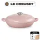 LE CREUSET-琺瑯鑄鐵鍋淺底鍋 26cm (甜心粉-鋼頭-內鍋白)