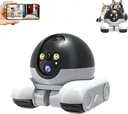 Blinky Bot Camera, 360° View Blinkybot Robot, 64G Dual-Lens Smart Robot Camera on Wheels, 1080p HD Wi-Fi Mobile Pet Cameras with App Control, 2 Way Audio, Night Vision (WiFi+64G)