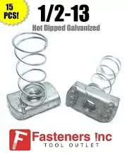 (#4124G) P1010 1/2-13 Hot Dip Galvanized Spring Nuts for Unistrut Channel 15/BOX