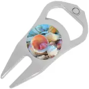 Seashells Golf Ball Marker Divot Repair Tool Bottle Opener
