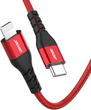 USB C to Lightning Cable,JianHan [MFi Certified] 2M/6.6ft Type C to Lightning Charging Cord for 14/13/13 Pro/12/12 Pro/Pro Max/Mini,11/11 Pro/Pro Max,X/XR/XS Max (Red)