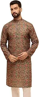 [Sojanya] (Since 1958 Men'S Cotton Linen Geometric Printed Only Long Kurta