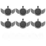 Rhinestone Pendant Trays, 6 Packs Double Sided Tray 6pcs Glass Dome 6pcs