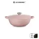 【Le Creuset】琺瑯鑄鐵鍋媽咪鍋24cm(甜心粉-鋼頭)