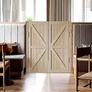 Rustic Western Swinging Saloon Doors Solid Wood Half Waist Cowboy Style Door with SelfClosing Hinges for Home Bar or Restaurant Entry (Size: 53"x35" Color: Antique)