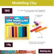 AU Clay Soft Modelling Moulding Strip DIY Toys Stick Non toxic 12pcs colours Kid