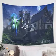 Ghostly Encounter Fiction Art Tapestry