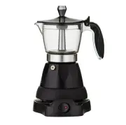 Leaf & Bean Electric Coffee Percolator Perculator 3 cup Black/Silver