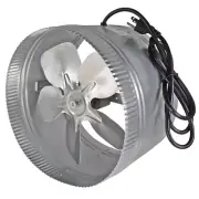 12 Inch Corded In-Line Duct Fan Single Speed Motor 18-Gauge Grounded Cord Silver