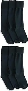 [Jefferies Socks] Little Girls' School Uniform Nylon Knee High (Pack of 6)