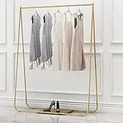 Generic Gold Metal Clothing Rack, Freestanding Garment Display Rack with Base, 170 x 40 x 150 cm, Perfect for Home, Boutiques, or Studios