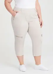 [Virtuelle] Taking Shape Castaway Cargo 3 / 4 Pocket Pant Size 20 in Stone, Viscose - Plus Size Women's Clothing Stone