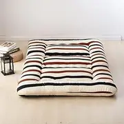 Stripes Beige Futon Tatami Mat Japanese Futon Mattress Cheap Futons for Sale Idea Present for Kids, 100cm x 200cm (39.4" x 78.7")