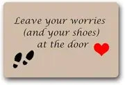 Doormat Shoes Off - Leave Your Worries (and Your Shoes) at The Door Indoor/Outdoor Door Mat Home Decor - 23.6inch (L) x 15.7inch (W), 3/16inch Thick
