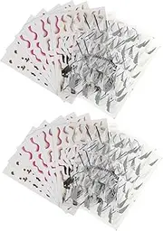 Vaguelly 12 Sheets Nail Art Decals Adhesive Line Nail Stickers for DIY Designs Creative Stripe Patterns for Women for Home Use