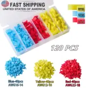 120× Insulated 22-10 AWG Nylon Female Flag Spade Terminals Crimp Wire Connectors