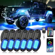 12Pods Metal RGB LED Rock Lights with Bluetooth APP/RF Remote Control, 288LED...